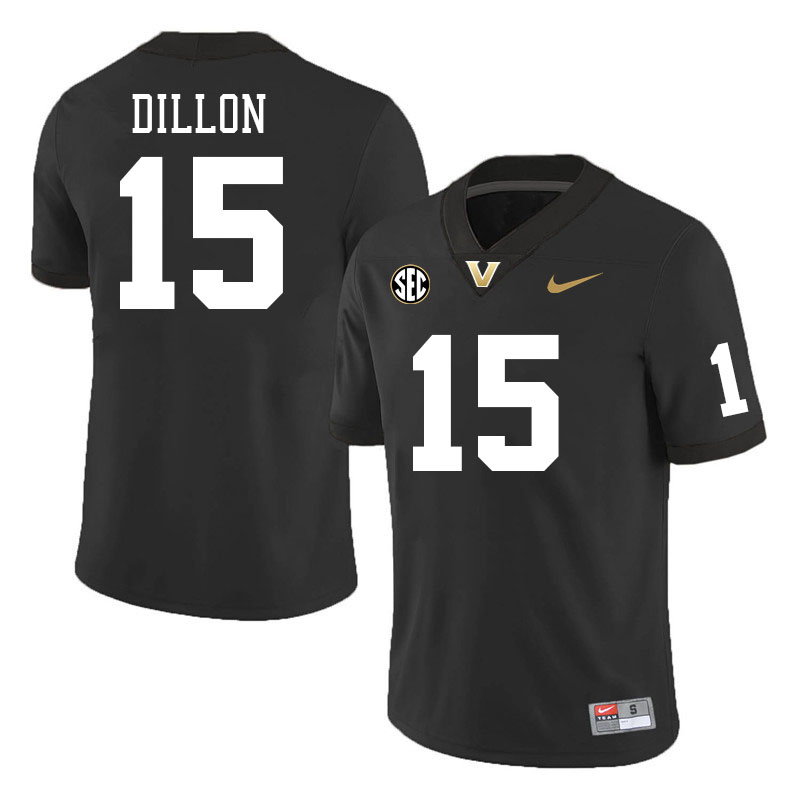 Vanderbilt Commodores #15 Jeremiah Dillon College Football Jerseys Stitched-Black